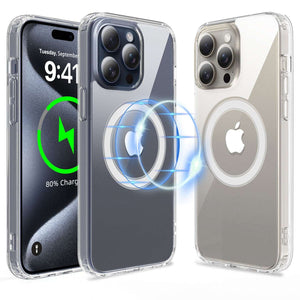 Anti Yellow Crystal Bumper iPhone 15 Mag-Safe Case - Transparent Clear