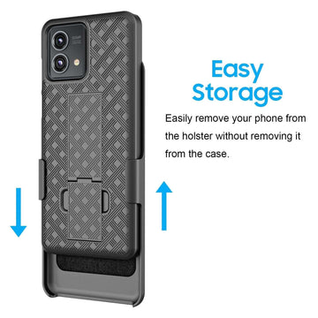 Fitted Shell Slim Cover moto g 5G (2023) Case with Belt Clip Holster
