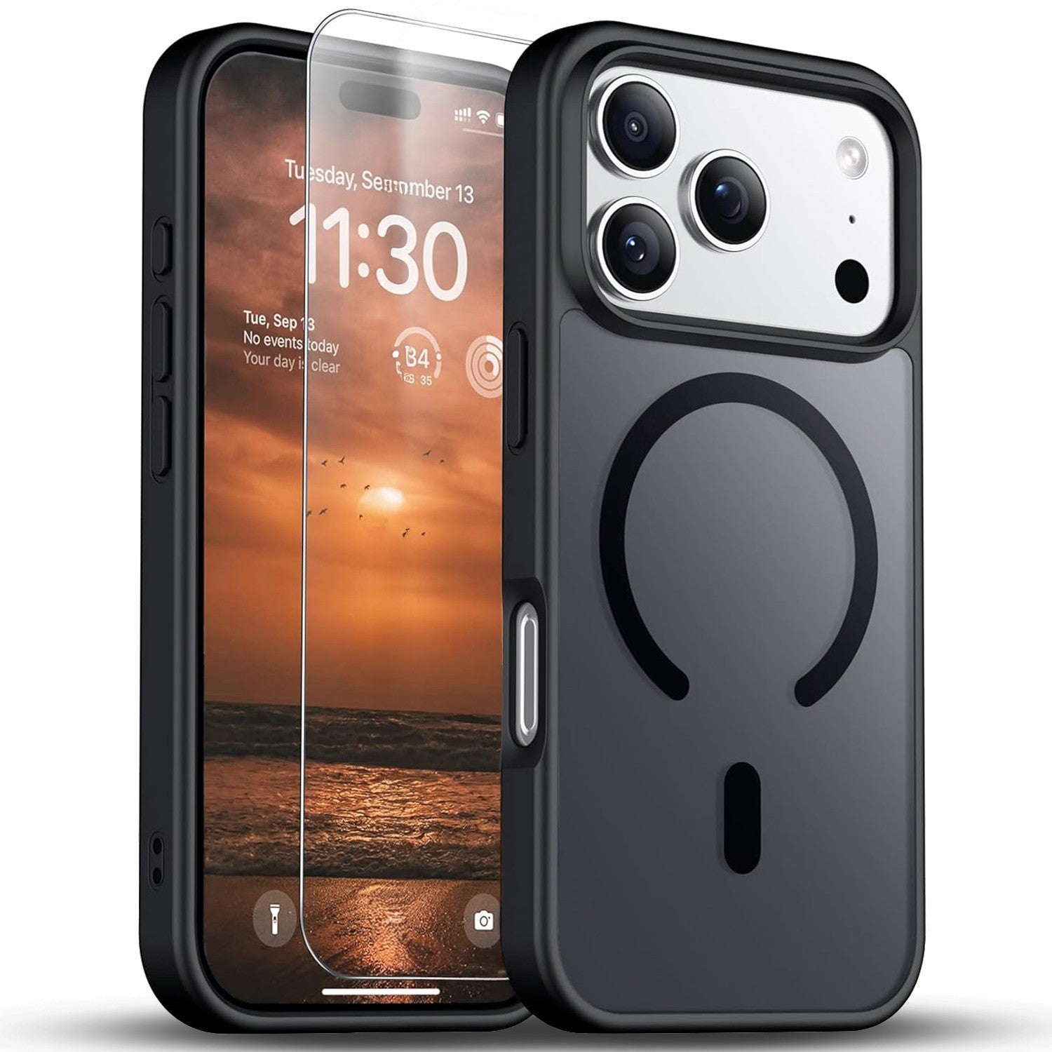 Magnetic TPU Hybrid Magsafe [iPhone 17 Pro Max] Case - Black-MyPhoneCase.com