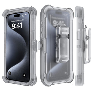 Heavy Duty Defender iPhone 15 Pro Max Case with Belt Clip Holster