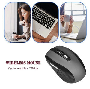 Compact 2.4GHz Wireless Optical Mouse with USB Receiver For PC Laptop 1600 DPI