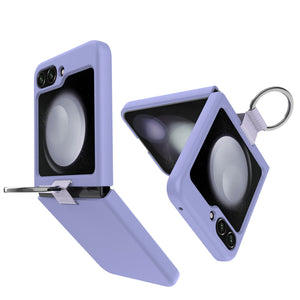 Premium Slim Cover Galaxy Z Flip5 Ring Holder Case - Purple