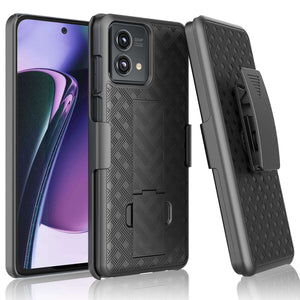 Fitted Shell Slim Cover moto g 5G (2023) Case with Belt Clip Holster