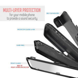 Moto Edge+ Plus 5G UW 2022 Defender Case Belt Clip Holster - Black