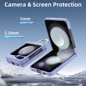 Premium Slim Cover Galaxy Z Flip5 Ring Holder Case - Purple
