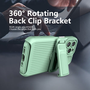 Rugged Defender iPhone 13 Case New-Type Belt Clip Holster - Matcha Green-MyPhoneCase.com