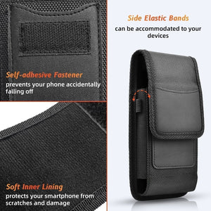 For Moto G Power / Play Series Vertical Phone Pouch Card Slot Belt Clip Holster