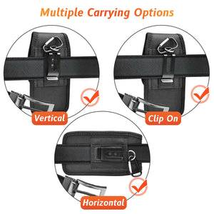 For Moto G Pure Vertical Phone Pouch Card Slot Belt Clip Holster