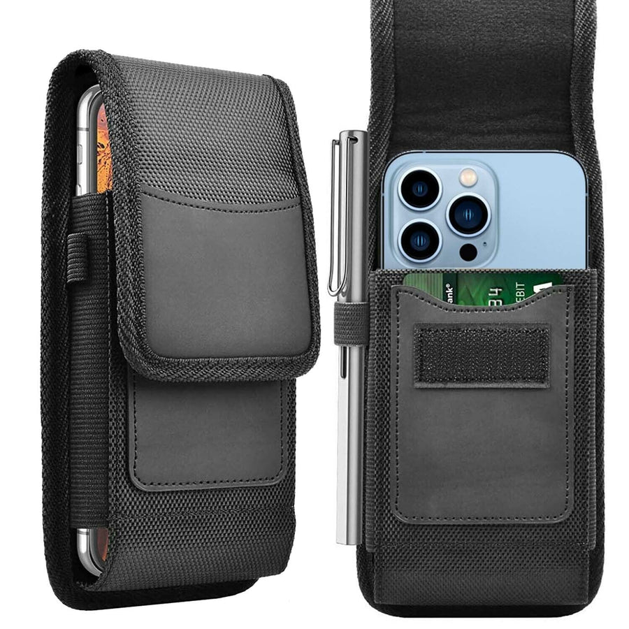 For iPhone X Series Vertical Phone Pouch Card Slot Belt Clip Holster