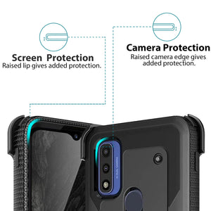 Heavy Duty Full Body Moto G Pure (2021) Defender Case with Holster Belt Clip