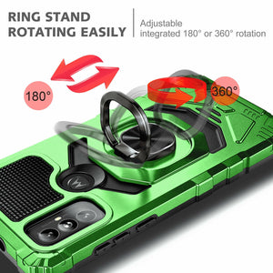 Max Armor [moto g play 2023 Case] Ring Holder Kickstand - Green-MyPhoneCase.com