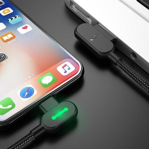 Lightning/USB-C Cable Charger Nylon Braided Data Cord 90-Degree Elbow-MyPhoneCase.com