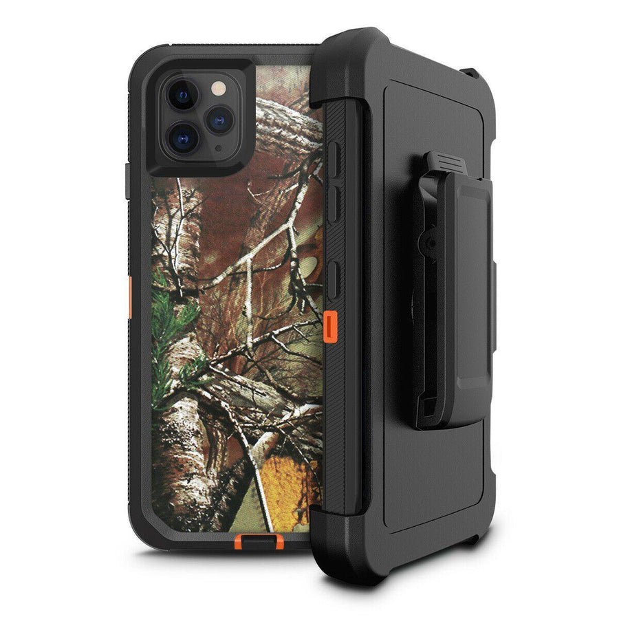 Heavy Duty Defender iPhone 13 Case with Belt Clip Holster - Tree Camo