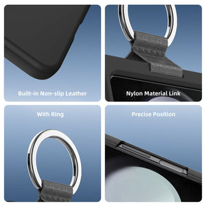 Premium Slim Cover Galaxy Z Flip5 Ring Holder Case - Black