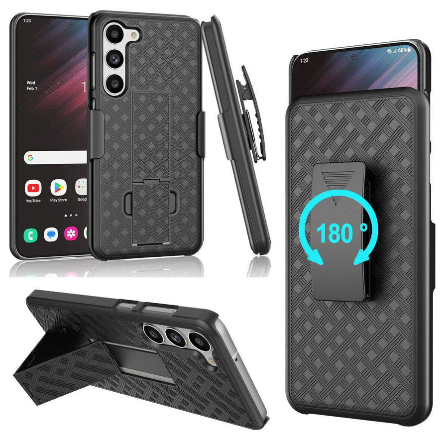 Fitted Shell Kickstand [Galaxy S23+ Plus] Case w/ Rugged Belt Clip Holster