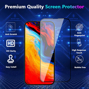 [2-Pack] iPhone 15 Pro Tempered Glass Screen Protector Full Coverage