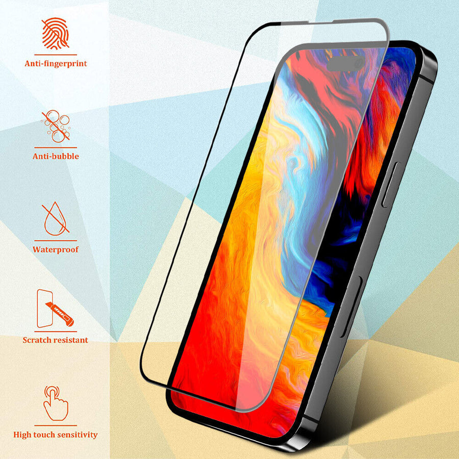 [2-Pack] iPhone 15 Tempered Glass Screen Protector Full Coverage