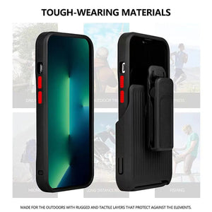 Rugged Defender iPhone 13 Case New-Type Belt Clip Holster - Black-MyPhoneCase.com