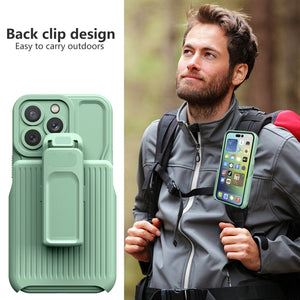 Rugged Defender iPhone 13 Pro Max Case New-Type Belt Clip Holster - Matcha Green-MyPhoneCase.com