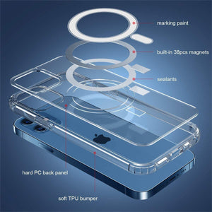 Shockproof iPhone 11 Magnetic Case MagSafe - Clear
