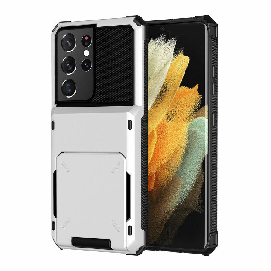 Rugged Stash-Back 4-Card Slot [Galaxy S20 FE] Wallet Case - Gunmetal Gray-MyPhoneCase.com