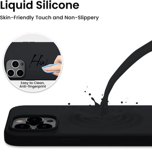 Silky-Soft Full-Body [iPhone 12 / 12 Pro] Liquid Silicone Case - Black