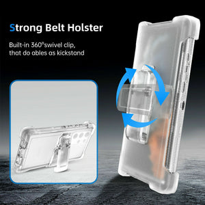 Heavy Duty Defender Galaxy Note 20 Case Belt Clip Holster - Frost Clear-MyPhoneCase.com