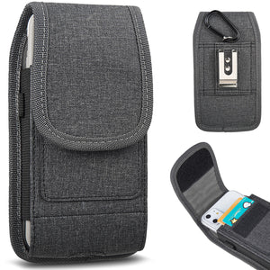Vertical Phone Pouch iPhone 15 Series Case w/ Card Slot Belt Clip Holster
