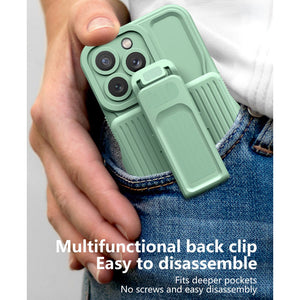 Rugged Defender iPhone 13 Pro Max Case New-Type Belt Clip Holster - Matcha Green-MyPhoneCase.com