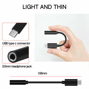 [2-Pack] USB Type C to 3.5mm Aux Audio Jack Earphone Headphone Cable Adapter-MyPhoneCase.com