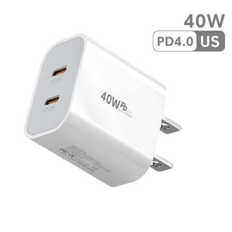 40W Dual USB-C PD Fast Wall Charger-MyPhoneCase.com