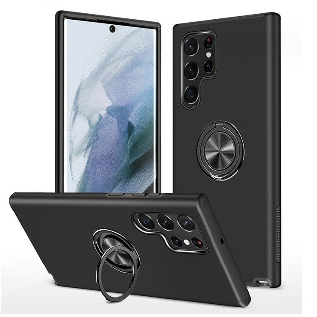 Hybrid Hidden Ring Hook Kickstand [Galaxy S26 Ultra] Case - Black-MyPhoneCase.com