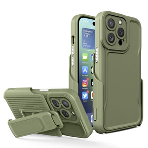 Rugged Defender iPhone 14 Pro Max Case New-Type Belt Clip Holster - Army Green-MyPhoneCase.com