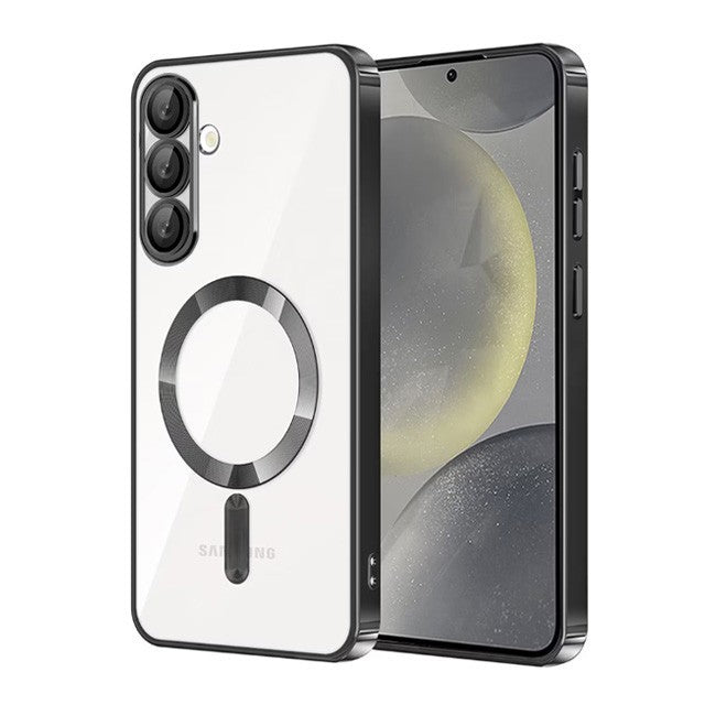 Magnetic Metallic Border Clear TPU [Galaxy S26 Ultra] Case - Black-MyPhoneCase.com
