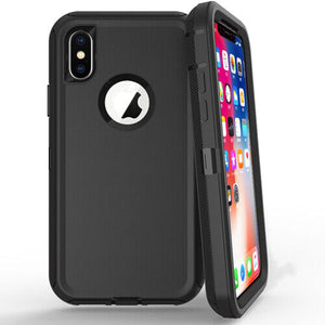 Heavy Duty Defender iPhone X / Xs Case with Belt Clip Holster - Black
