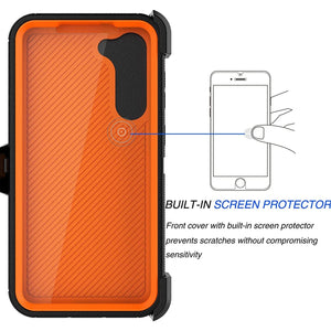Rugged Defender Galaxy S23 Case Built-in Screen+Belt Clip Holster-MyPhoneCase.com