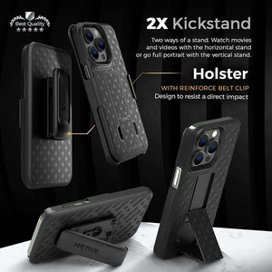 Fitted Shell Rugged Kickstand [iPhone 14 Pro] Case Belt Clip Holster-MyPhoneCase.com