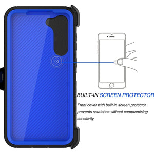 Rugged Defender Galaxy S23 Case Built-in Screen+Belt Clip Holster-MyPhoneCase.com