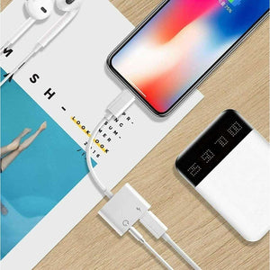 Dual Adapter 3.5mm Headphone & Charger For Apple iPhone Lightning-MyPhoneCase.com
