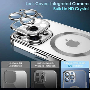 Crystal Bumper Mag-Safe iPhone 15 Pro Case with Camera Lens Cover