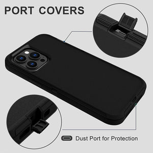 Heavy Duty Defender Armor [iPhone 11 Pro Max] Case Holster - Black/Black-MyPhoneCase.com