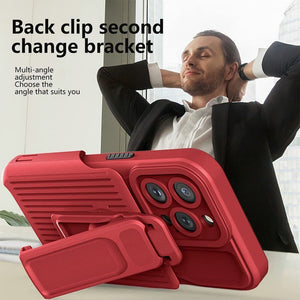 Rugged Defender iPhone 14 Pro Case New-Type Belt Clip Holster - Red-MyPhoneCase.com