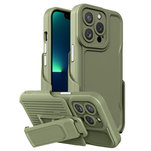 Rugged Defender iPhone 14 Pro Max Case New-Type Belt Clip Holster - Army Green-MyPhoneCase.com