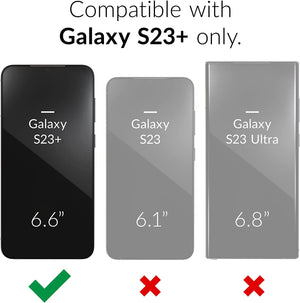 Premium Leather [Galaxy S23+ Plus] Flip Wallet Case w/ Card Holder - Blue-MyPhoneCase.com