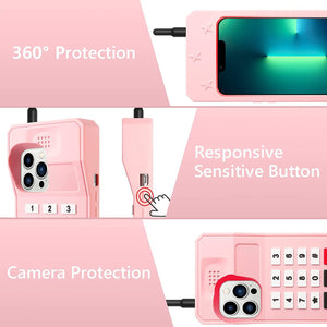 Cute Funny 3D Silicone Cover iPhone 13 Pro Max (6.7") Case - Retro Telephone-MyPhoneCase.com