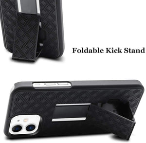 OEM Slim Shell Kickstand [iPhone 12 Mini] Case Rugged Belt Clip Holster-MyPhoneCase.com
