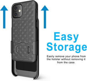 OEM Slim Shell Kickstand [iPhone 12 Mini] Case Rugged Belt Clip Holster-MyPhoneCase.com