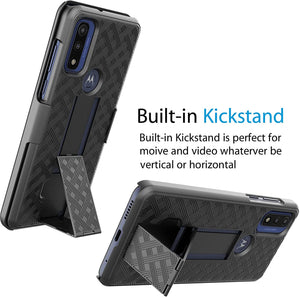 OEM Rugged Slim Shell Fitted Cover [Moto G Pure] Case w/ Holster Belt Clip-MyPhoneCase.com