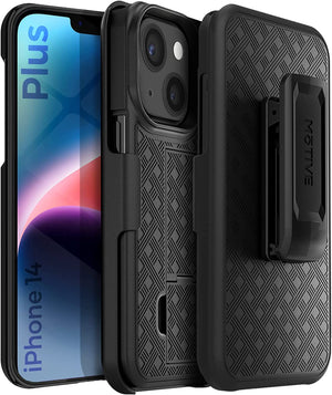 Fitted Shell Rugged Kickstand [iPhone 14+ Plus] Case Belt Clip Holster-MyPhoneCase.com