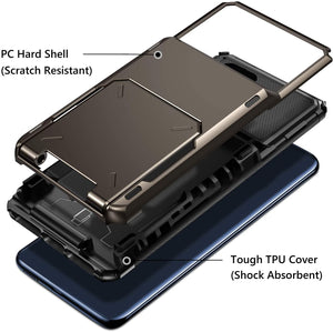 Rugged Stash-Back 4-Card Slot [Galaxy S20 FE] Wallet Case - Gunmetal Gray-MyPhoneCase.com